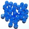 25 8mm Faceted Milky Blue Opal Firepolish Beads